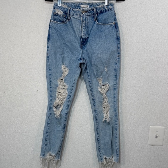 Good American Denim - Good American Light Blue Distressed Ankle Jeans size 4